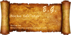 Bocke Günter névjegykártya